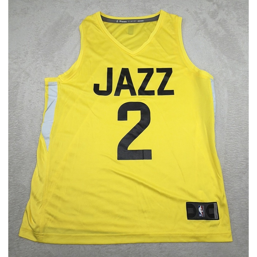 Fanatics Utah Jazz Icon Edition Bright Yellow Jersey #2 Men's Sz Large NBA Mint